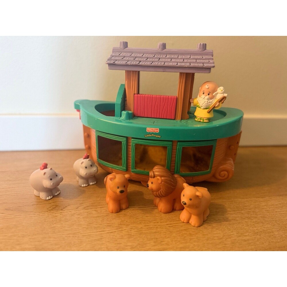Vintage 2002 Fisher-Price Little People Noah's Ark Playset with Animals